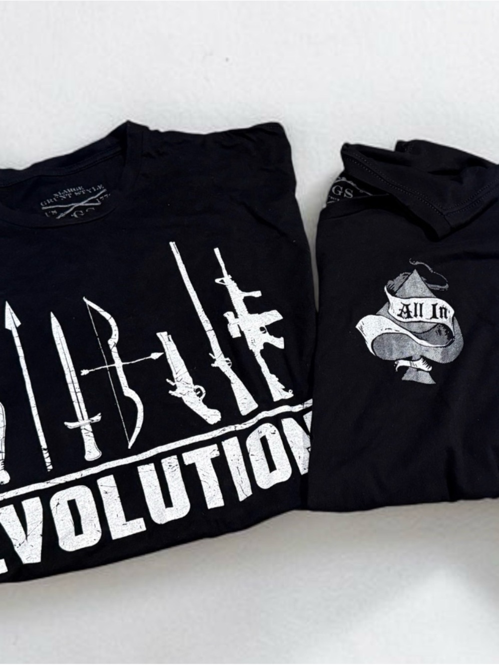 Two Men’s Grunt Style Black Graphic Tees - xl